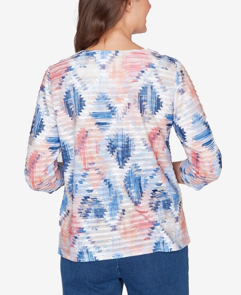 Petite Austin Aztec Diamond Knit Top
