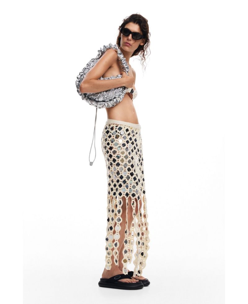 Women's Crochet Wrap Midi Skirt