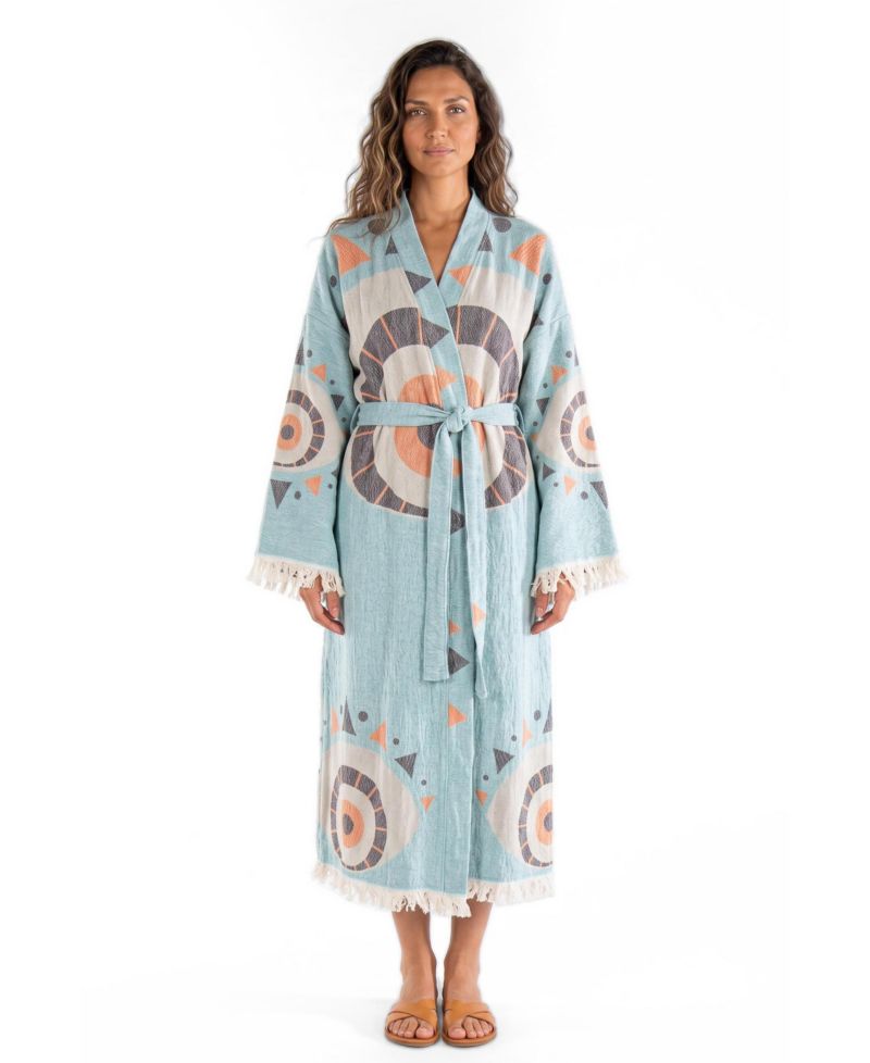 Women's Saphira Handwoven Jacquard V-Neck Cover-Up Robe