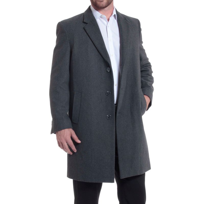 Men's Luke Wool Tailored 37" Walker Jacket Top Coat Car Coat Overcoat