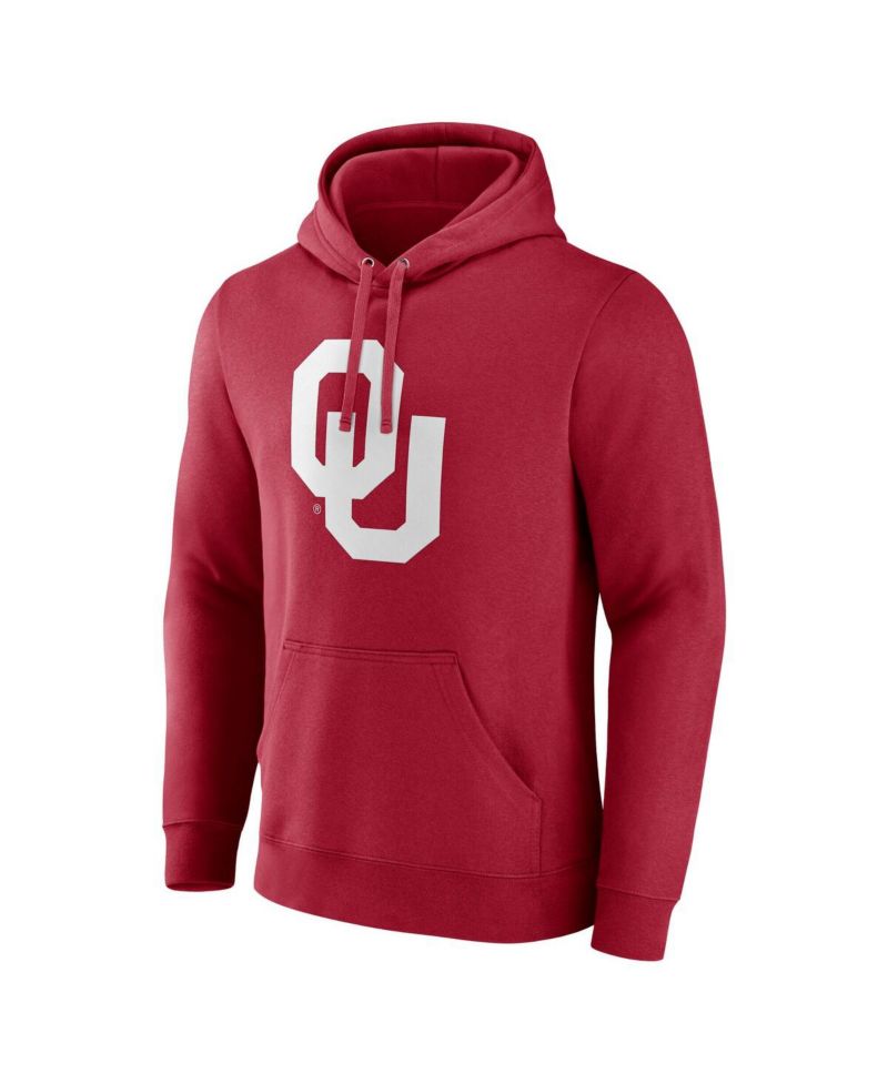 Men's Crimson Oklahoma Sooners Fleece Pullover Hoodie