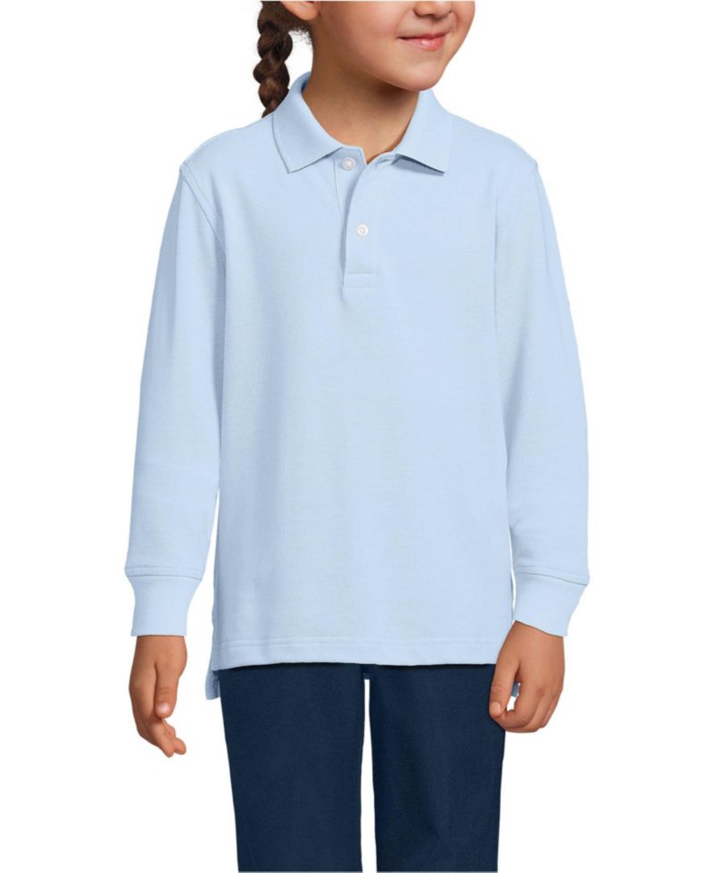 Kids Long Sleeve Mesh Polo Shirt