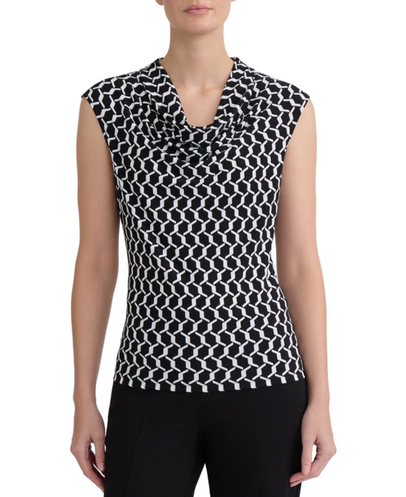 Women's Cowl-Neck Cap-Sleeve Blouse