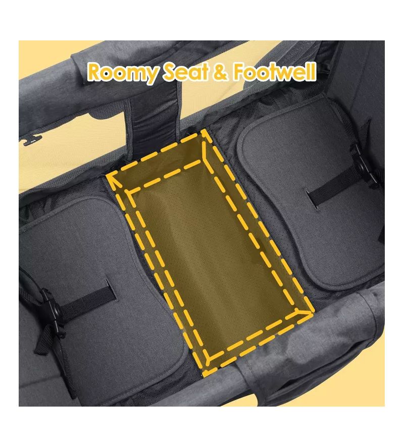 Baby All-Terrain Wagon Stroller for Two with Canopy, Snack Tray, Storage and Shock-Absorbing Wheels