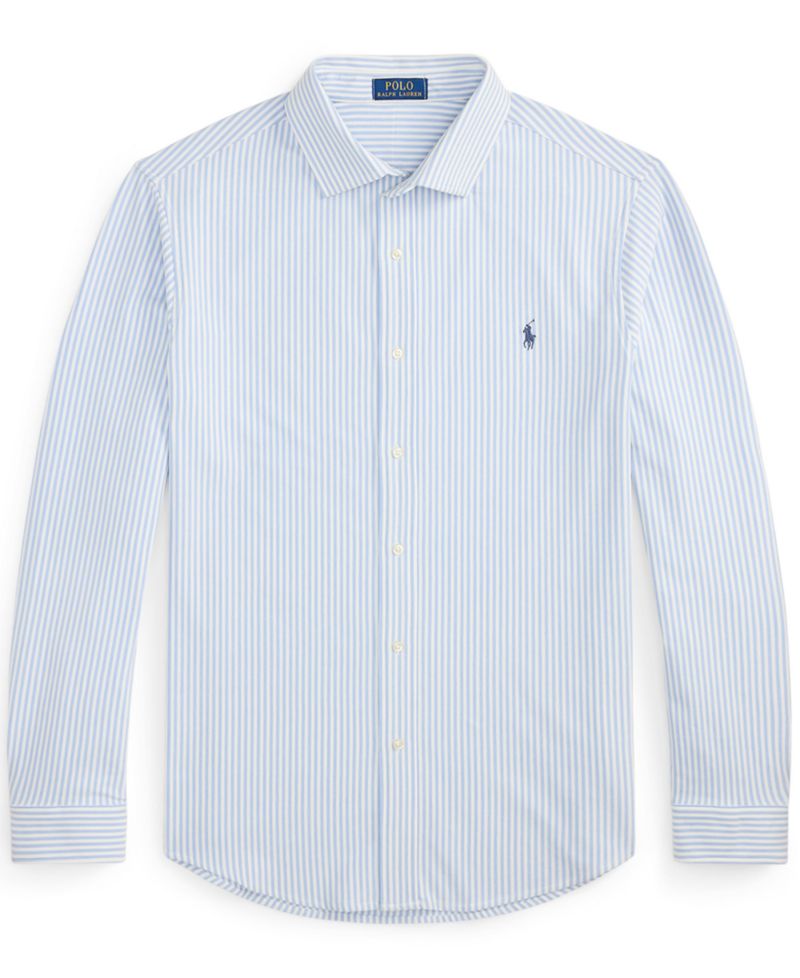Men's Big & Tall Striped Stretch Knit Oxford Shirt