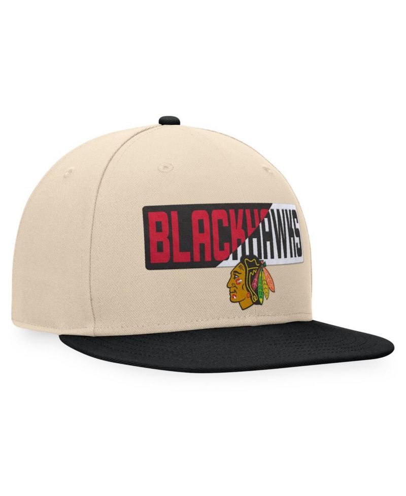 Men's Cream/Black Chicago Blackhawks Goalaso Snapback Hat