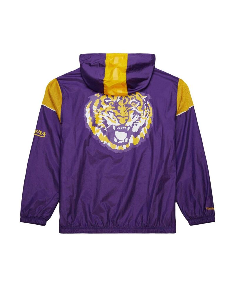Men's Purple LSU Tigers Anorak Vintage Logo Half-Zip Hoodie Jacket