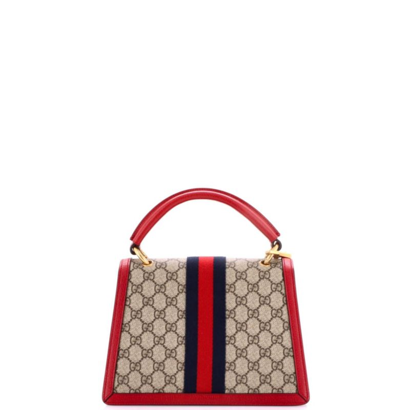 Small Queen Margaret Top Handle Bag GG Coated Canvas with Leather