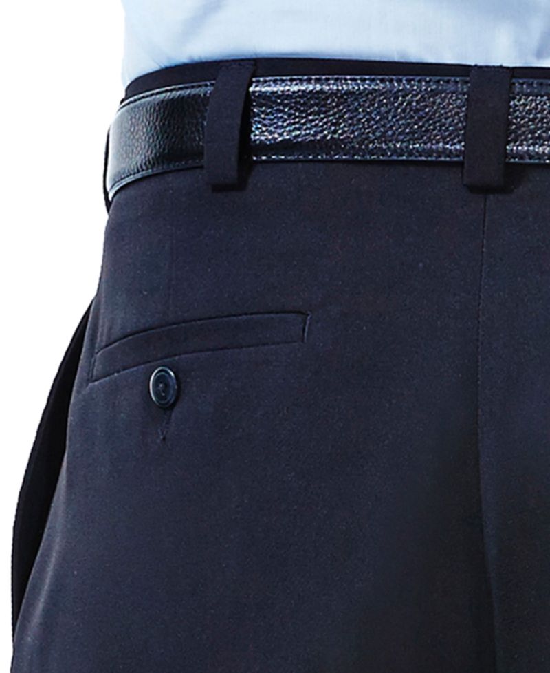 Men's ECLO Stria Classic Fit Pleated Hidden Expandable Waistband Dress Pants
