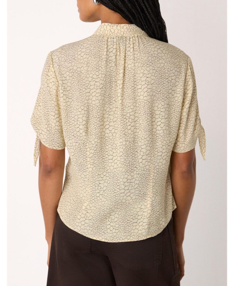Women's Dashed Marks Tie Sleeve Shirt
