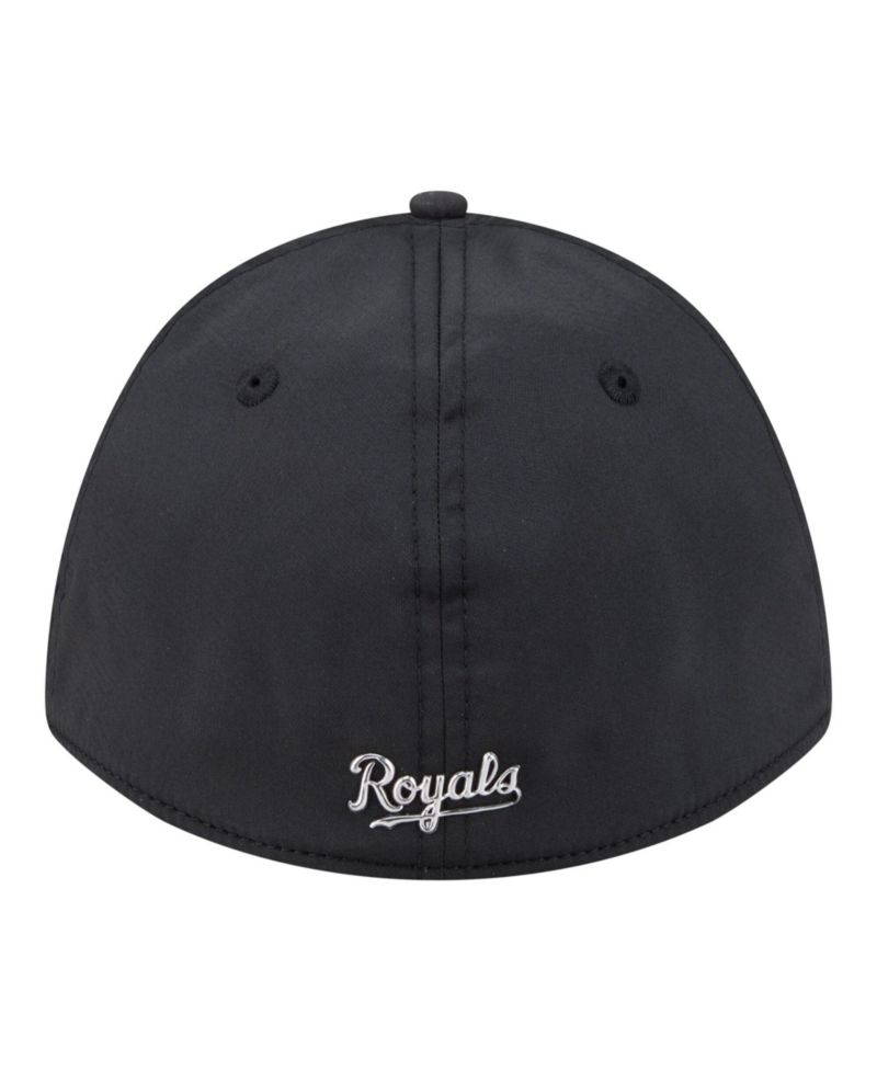 Men's Black Kansas City Royals Metallic 39THIRTY M-Crown Flex Hat