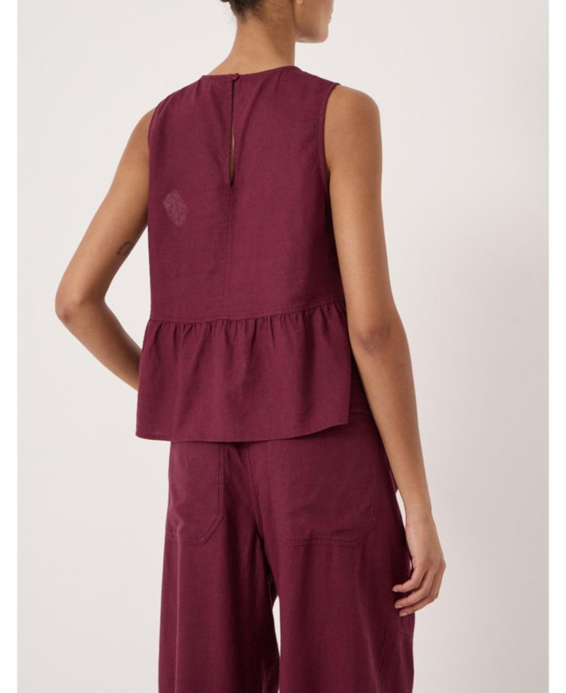 Women's Nomie Linen Blend Peplum Top
