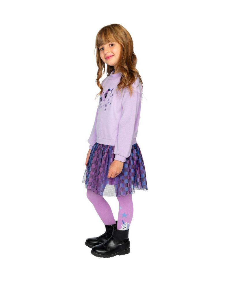 Girls' (6-12) Bi-Material Dress