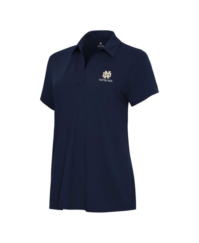 Women's Navy Notre Dame Fighting Irish Logo Wordmark Era Polo Shirt