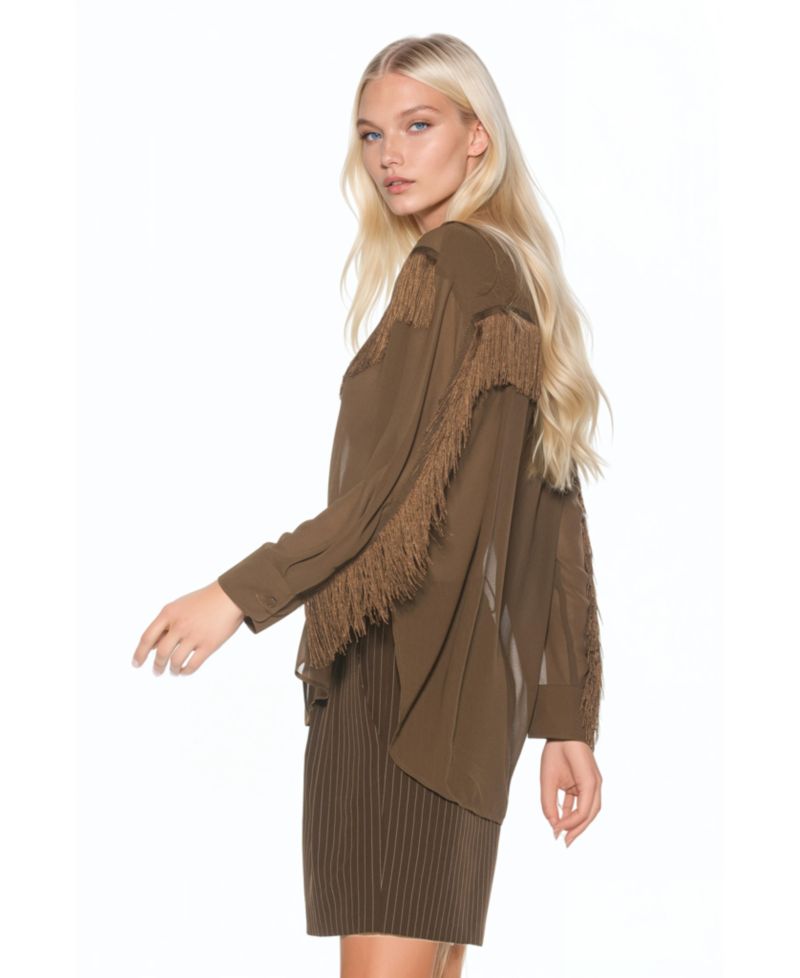 Women's Kairos Oversized Fringe Shirt
