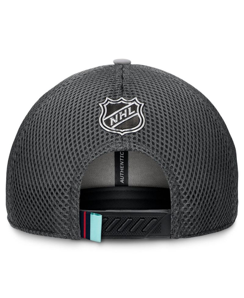 Men's Gray Seattle Kraken Authentic Pro Home Ice Trucker Adjustable Hat