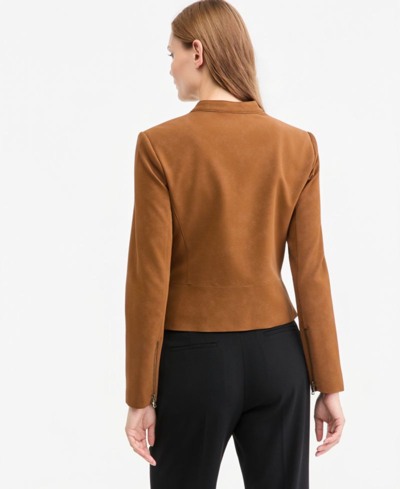 Women's Serena Faux-Suede Short 2-Way-Zipper Jacket