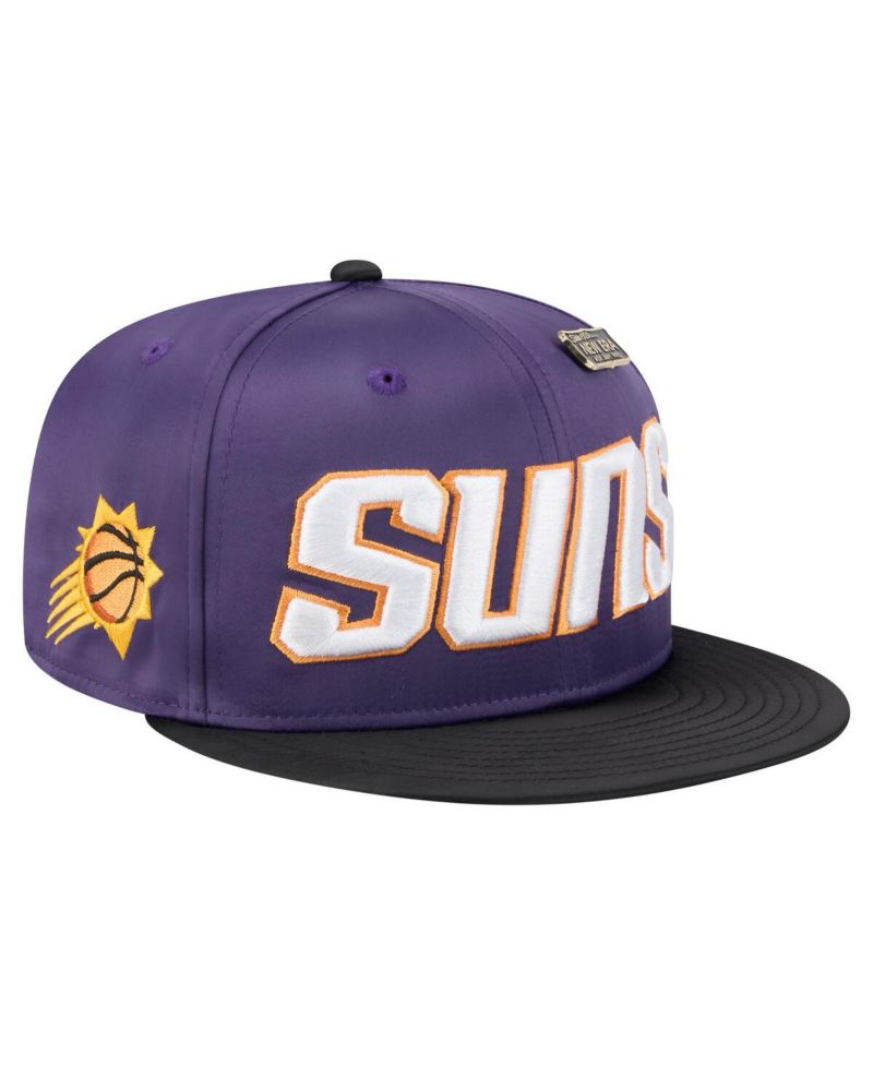 Men's Purple/Black Phoenix Suns Throwback Satin Vintage Pin Two-Tone 59FIFTY Fitted Hat