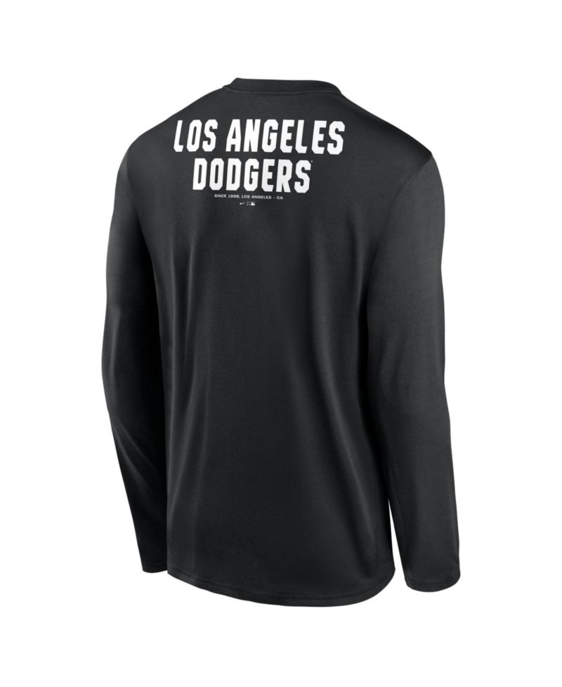 Men's Black Los Angeles Dodgers 2-Hit Legend Dri-FIT Long Sleeve T-Shirt