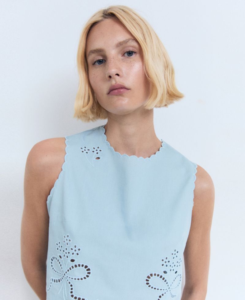 Women's Embroidered Crop Top