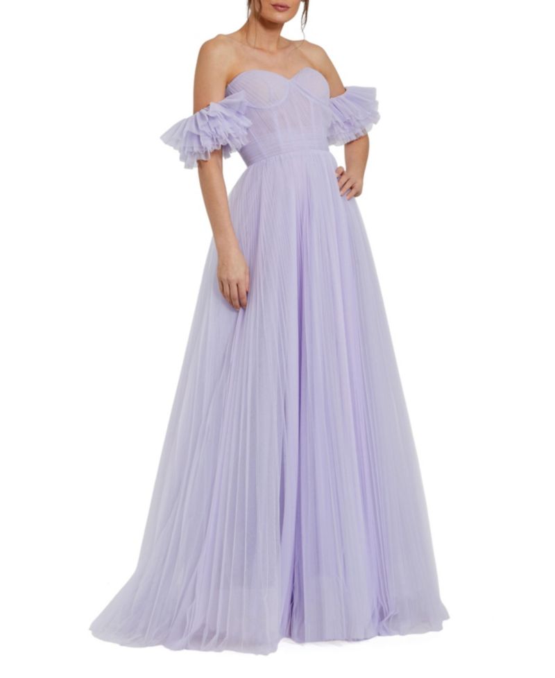 Women's Off The Shoulder Tulle A Line Gown