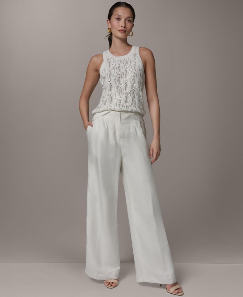 Women's Pleated Wide-Leg Pants