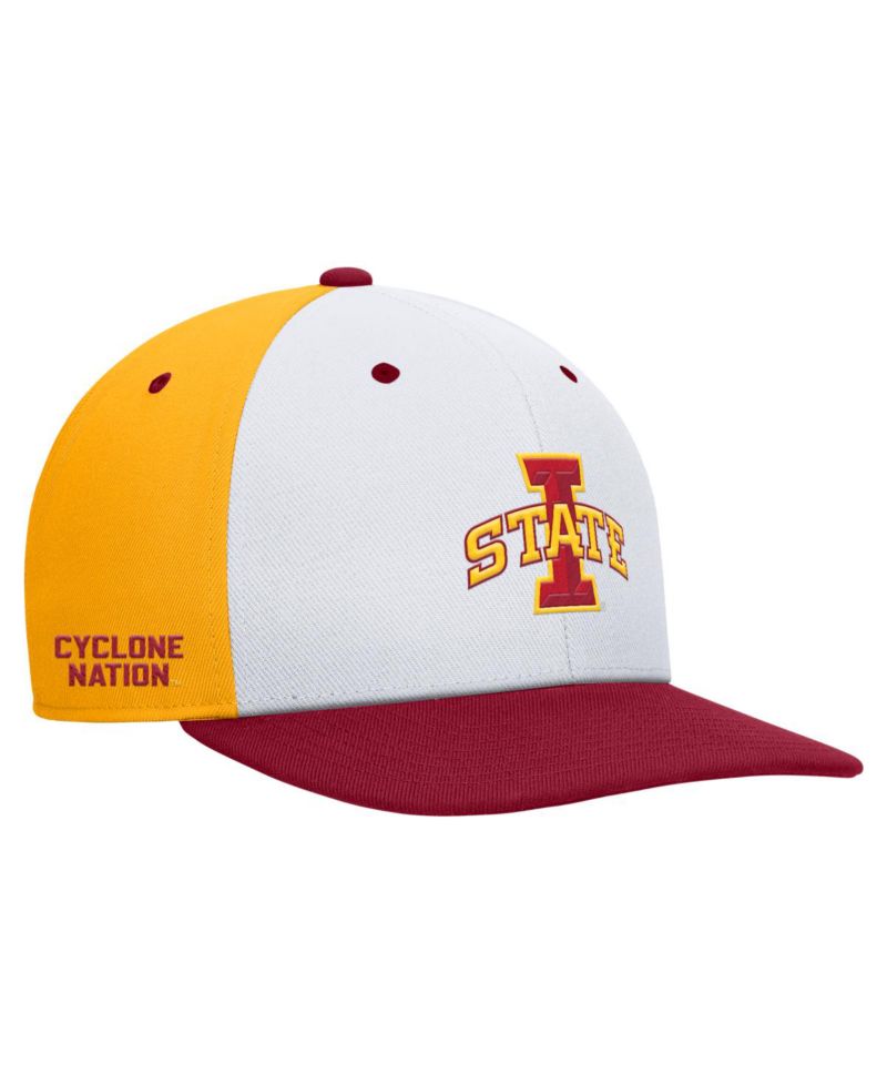 Men's White/Gold Iowa State Cyclones Pro Performance Snapback Hat