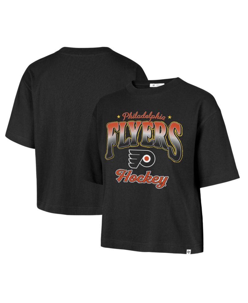 Women's Philadelphia Flyers Vibe Check Reed City Cropped Oversized Graphic T-Shirt