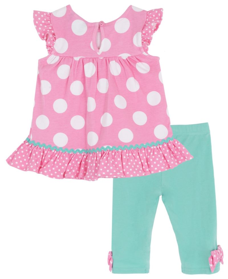 Baby Girls' Interlock Crewneck Top and Pull-On Leggings, 2-Piece Set