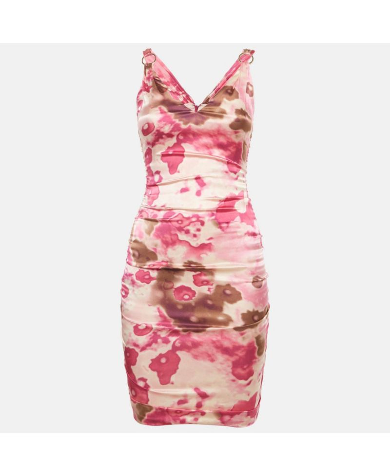 Women's Abstract Print Silk Mini Dress