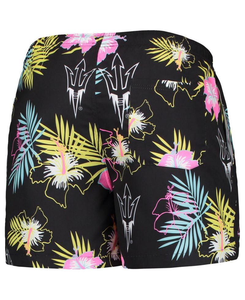 Men's Black Arizona State Sun Devils Neon Floral Swim Trunks