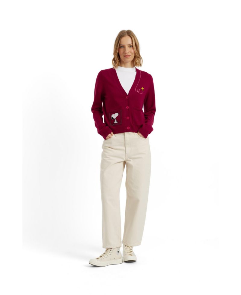 Women's Wool-Cashmere Snoopy Pocket Cardigan