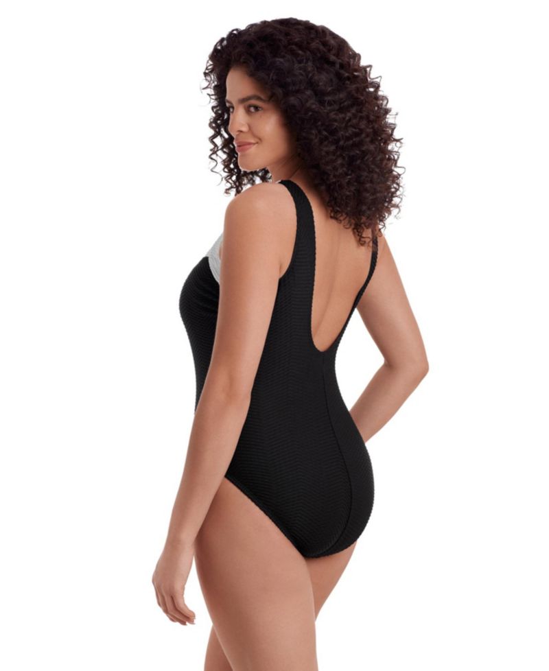 Women's Texture Luxe Sweetheart Inset Tank Long Torso One-Piece Swimsuit