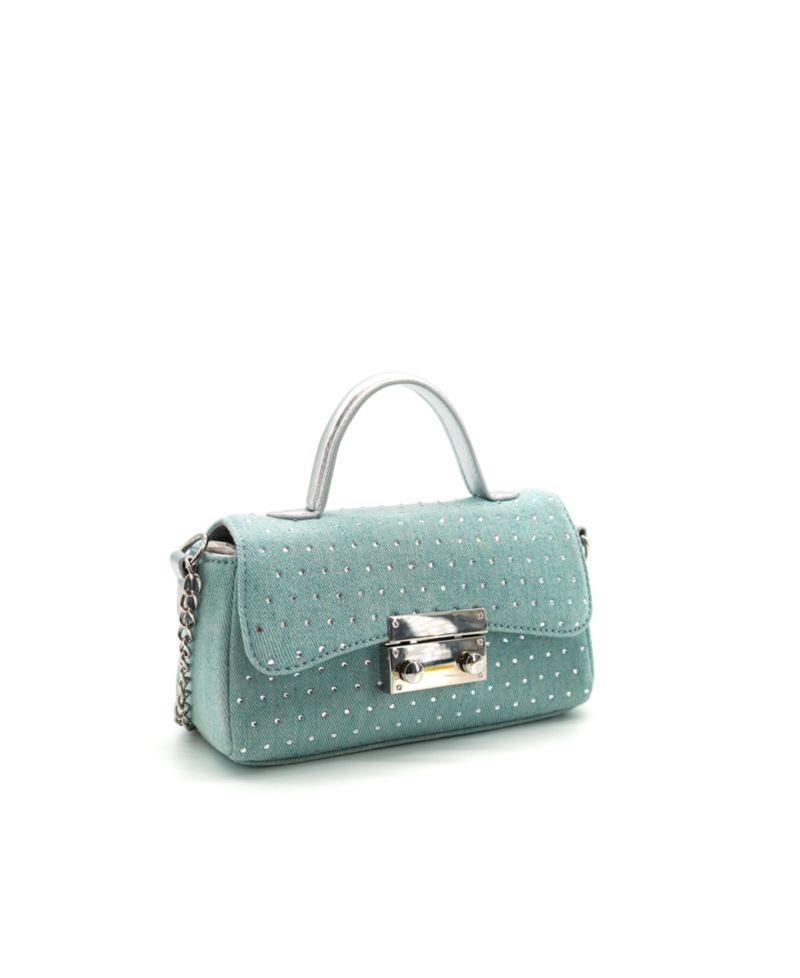 Beagle Studded Denim Crossbody Bag