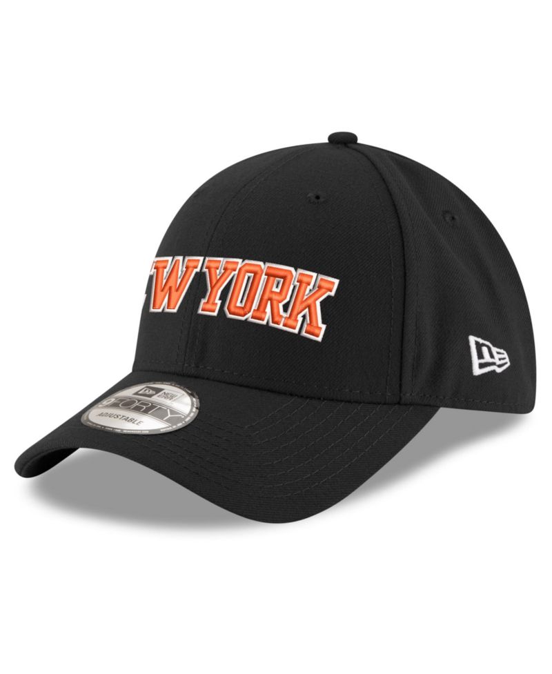 Big Boys and Girls Black New York Knicks Wordmark Adjustable Hat