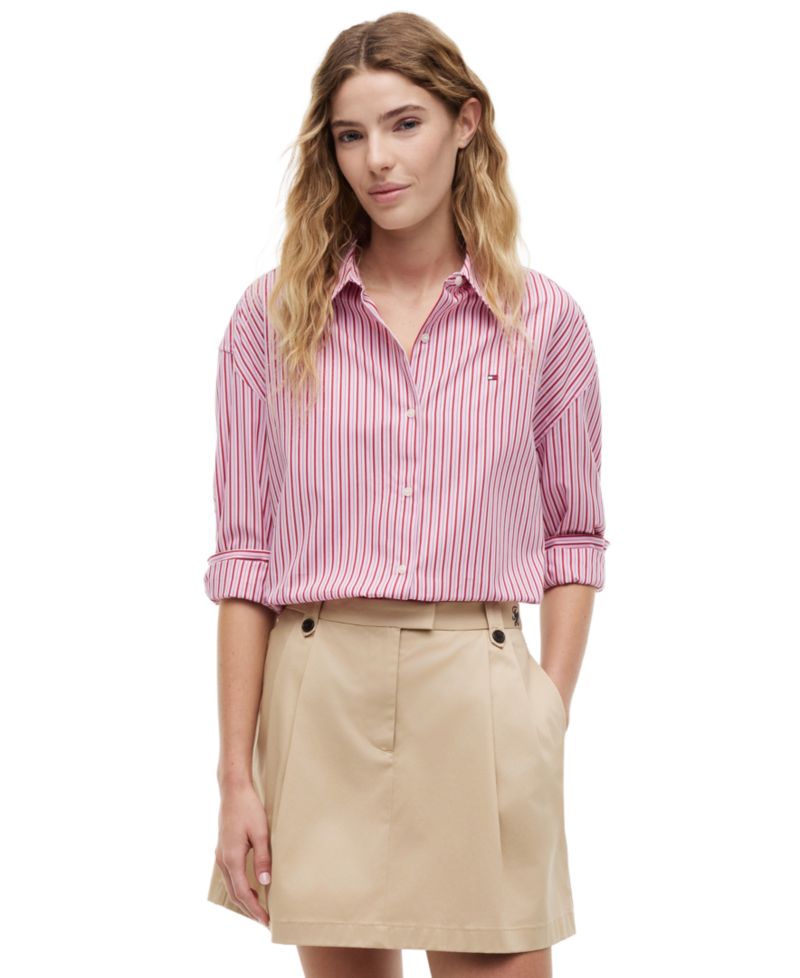 Women's Boxy Long-Sleeve Cotton Shirt