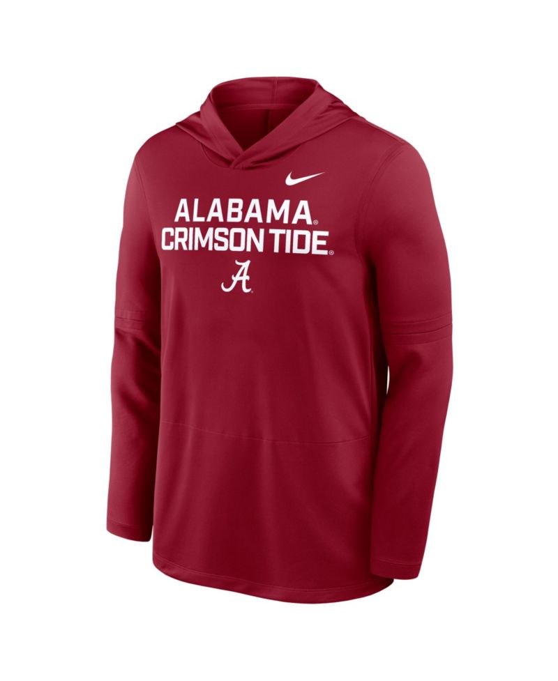 Men's Crimson Alabama Crimson Tide 2025 Sideline Performance Long Sleeve Hoodie T-Shirt