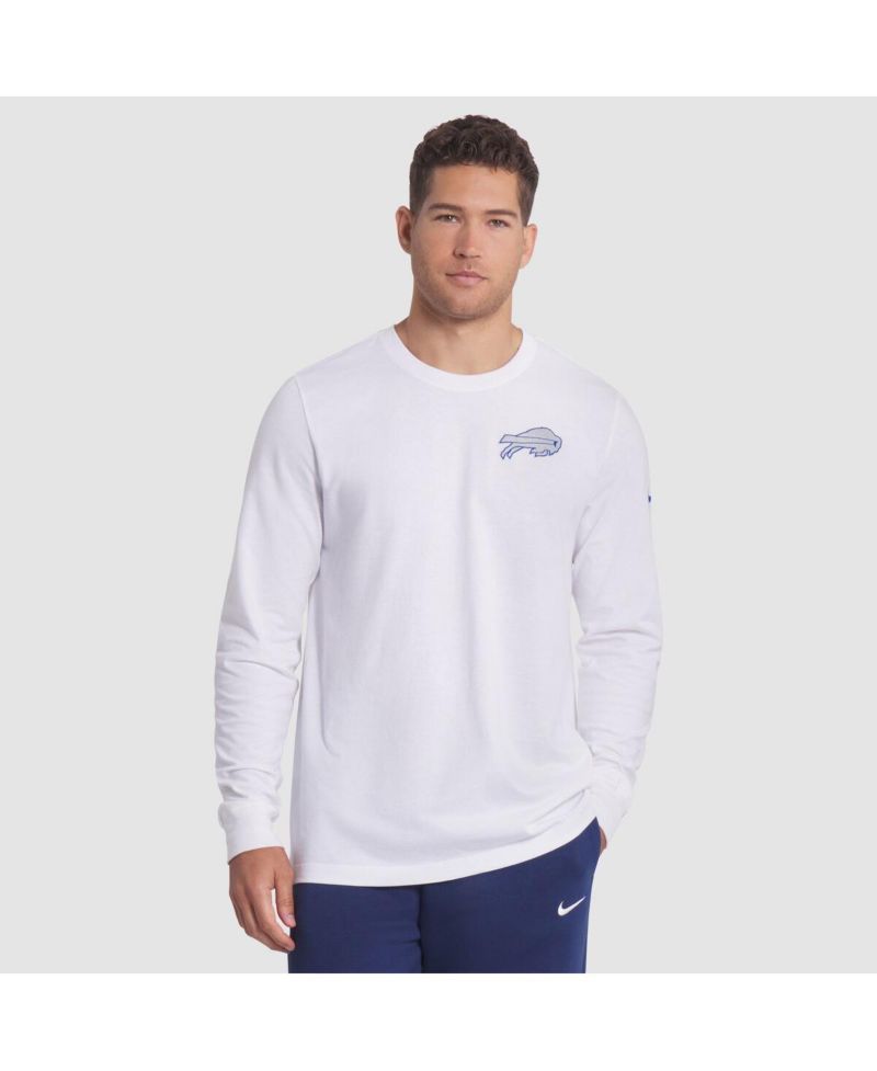 Men's White Buffalo Bills 2025 Rivalries Collection Essential Long Sleeve T-Shirt