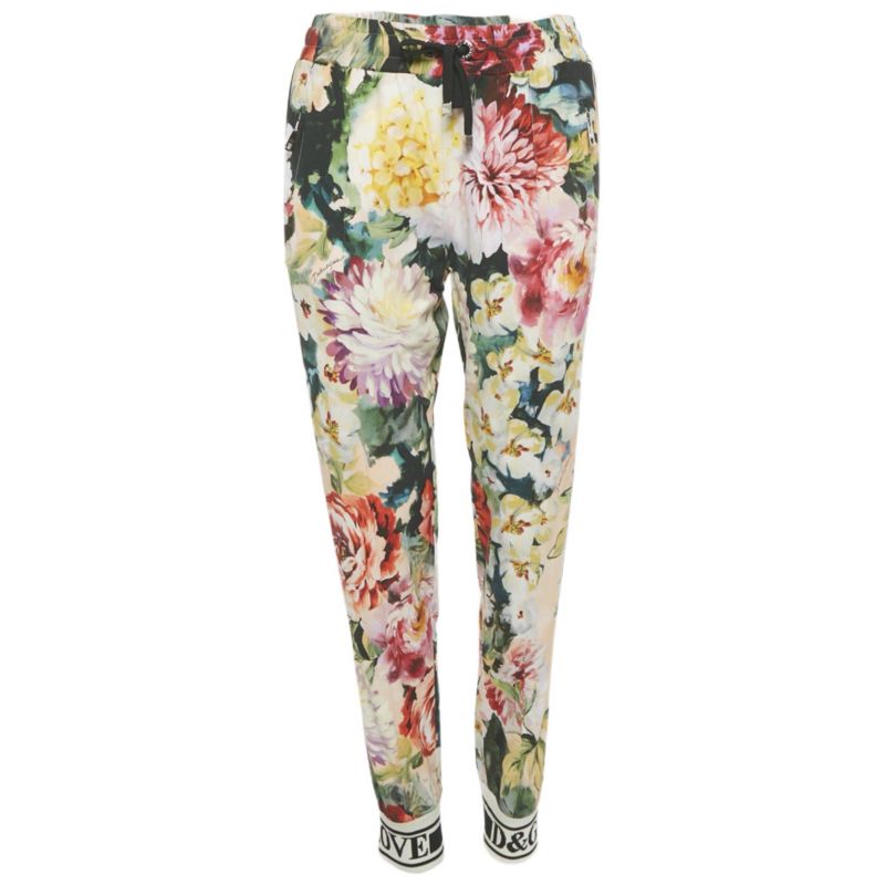 Women's Pre-Owned Dolce and Gabbana Multicolor Floral Print Crepe La Modaandeacute Bellezza Pants