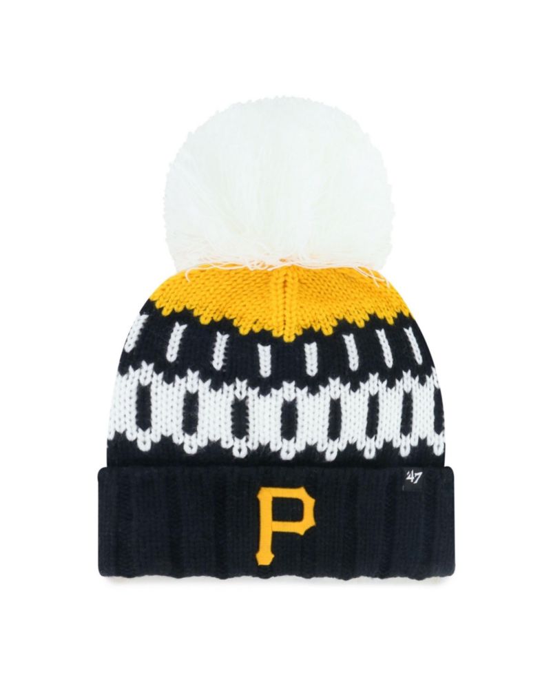 Women's Black Pittsburgh Pirates Felicity Cuffed Knit Hat with Pom