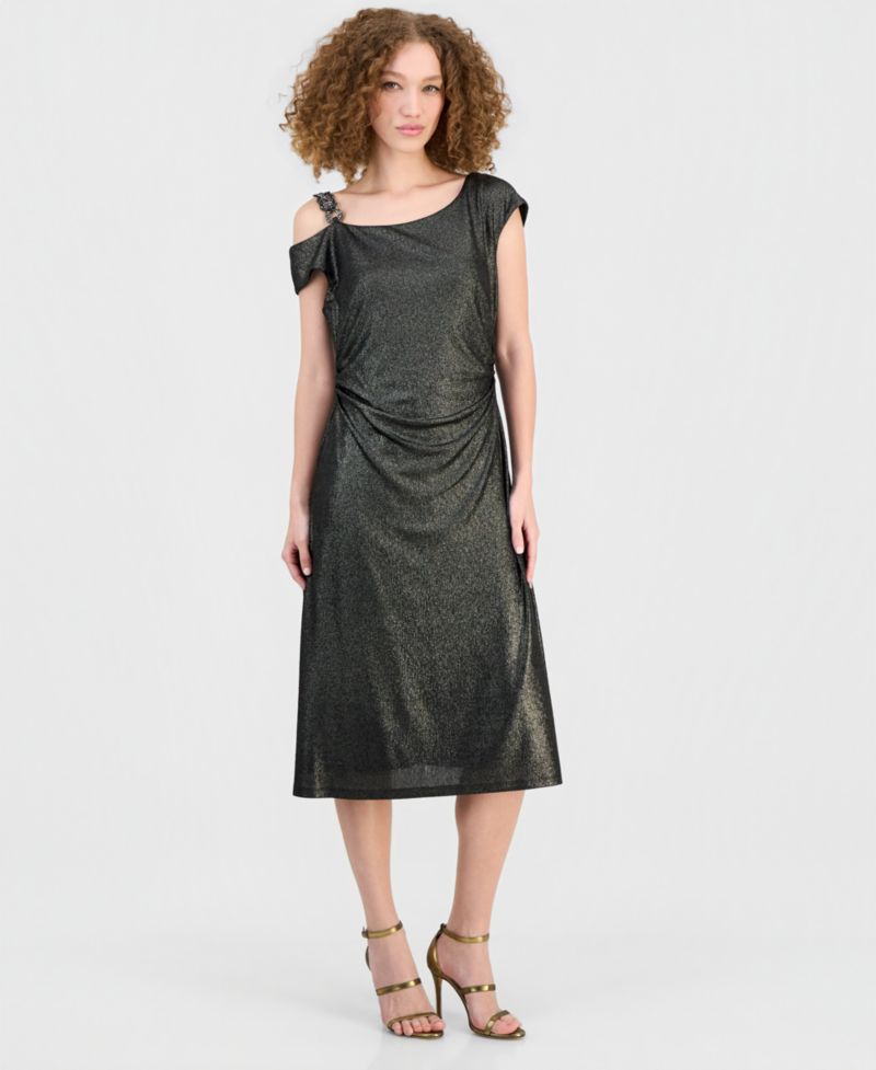 Women's Off-The-Shoulder Stone Medallion Dress