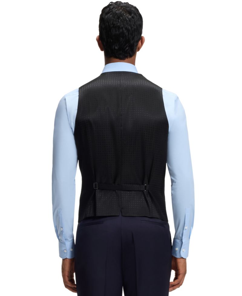 Men's Virgin-Wool Serge Slim-Fit Vest