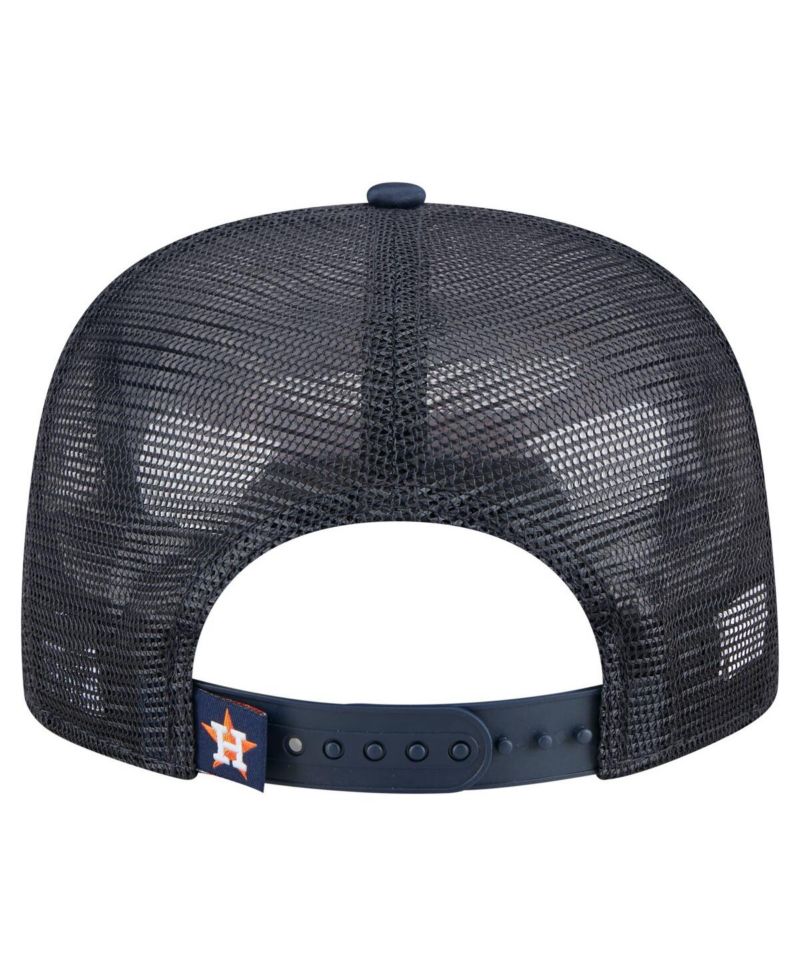 Men's Navy Houston Astros Retro Satin Script Golfer Adjustable Hat