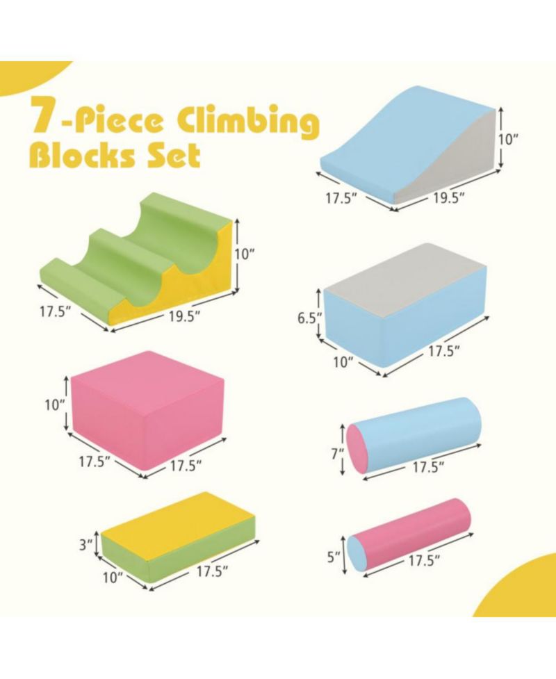 Soft Foam Climbing Block Set for Toddlers with Stackable Shapes
