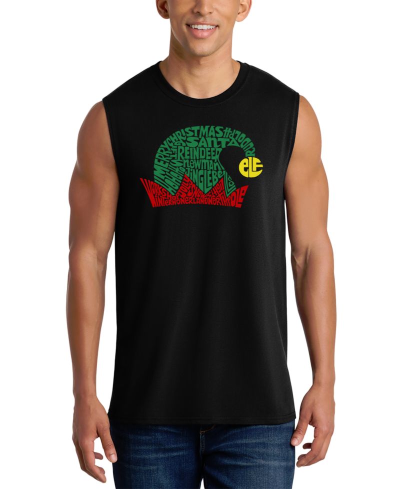 Men's Christmas Elf Hat Graphic Tank Top