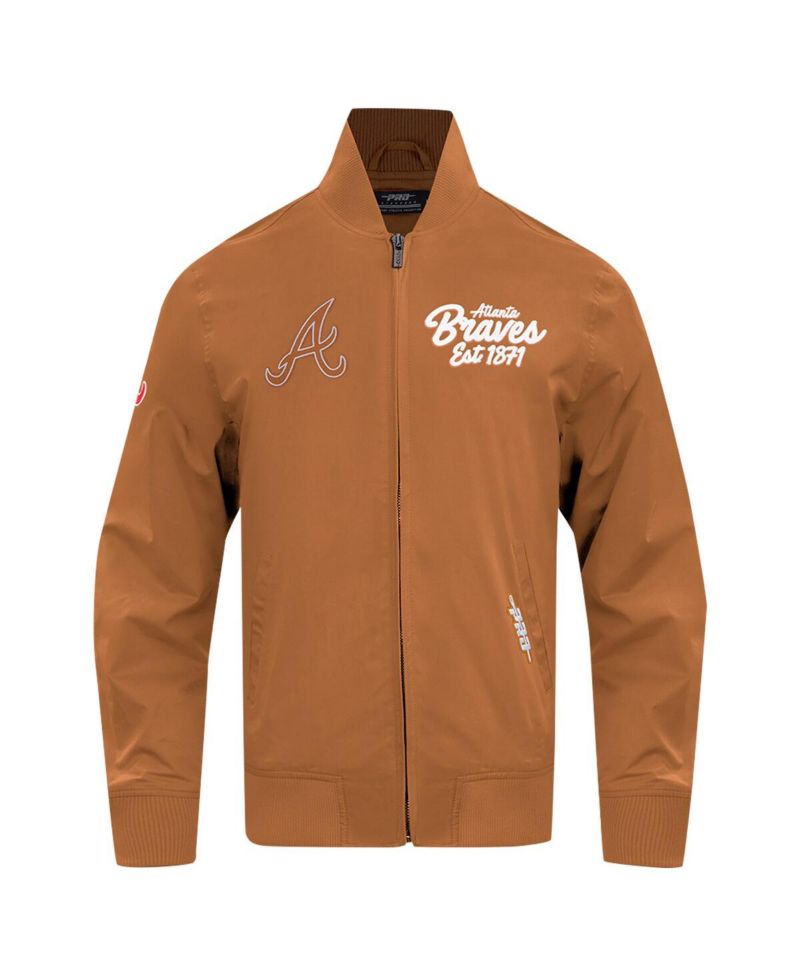 Men's Brown Atlanta Braves Paint The City Twill Full-Zip Jacket