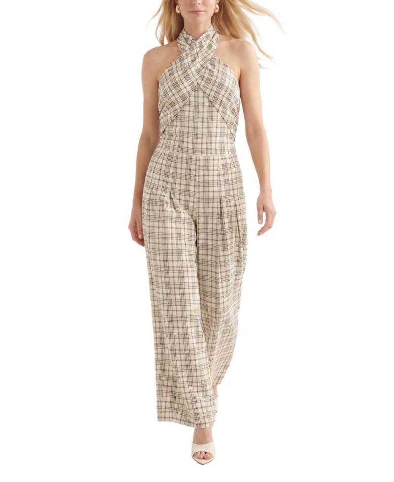 Women's Ardern Halterneck Check Culotte Jumpsuit