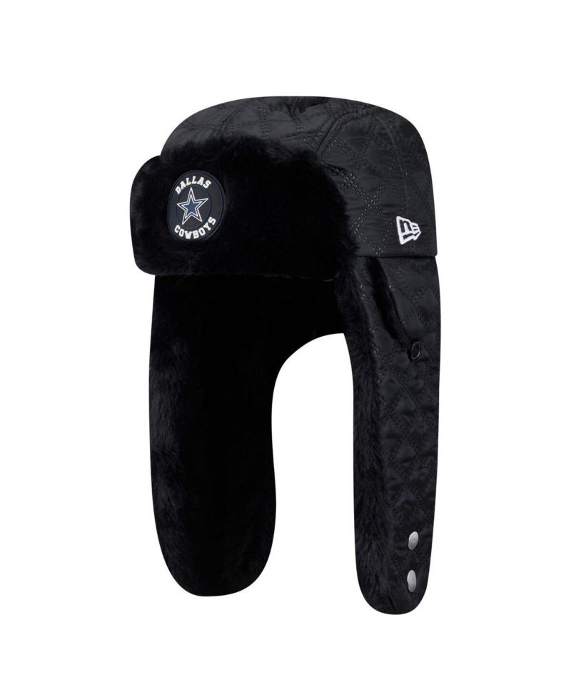 Men's Black Dallas Cowboys Quilted Trapper Hat