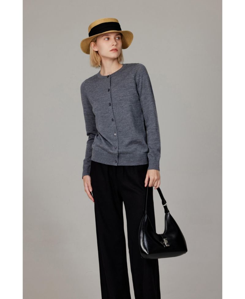 Women's 100% Merino Wool Light Weight Cardigan | Ultra Soft Fine-gauge Sweaters Machine Washable