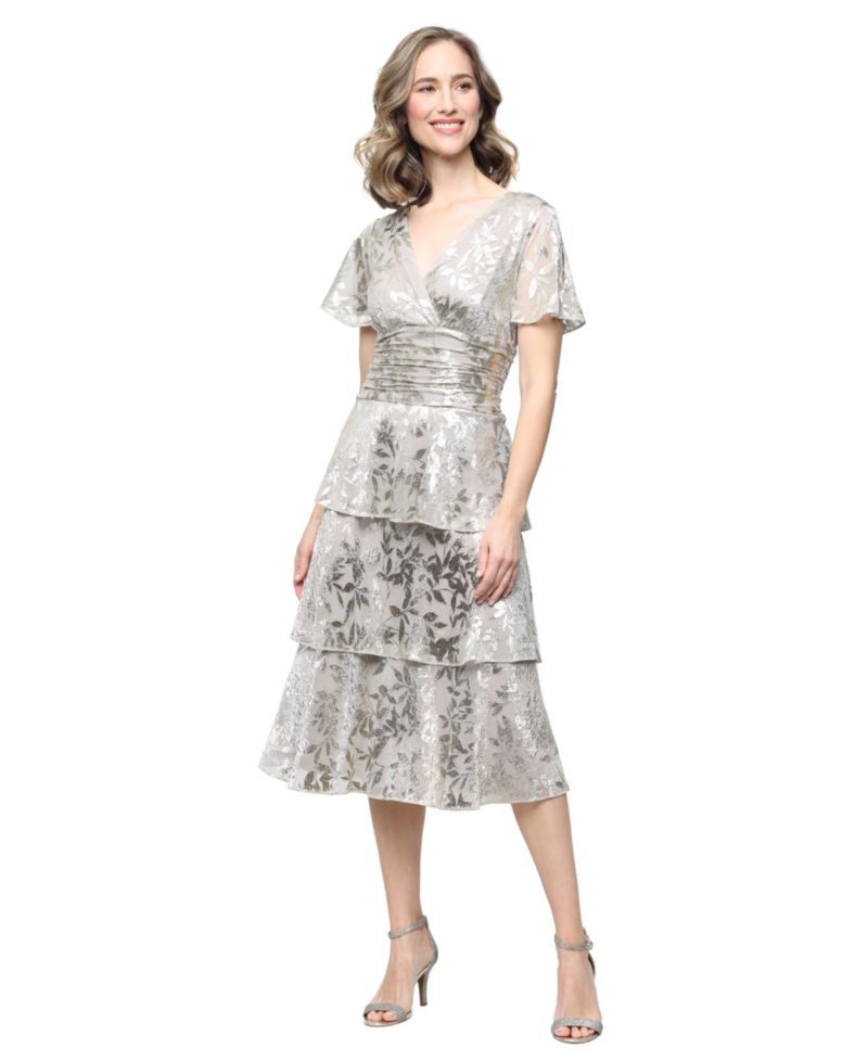 Women's Lurex Short-Sleeve Dress